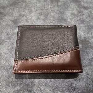 Elegant Brown and Black Leather Wallet